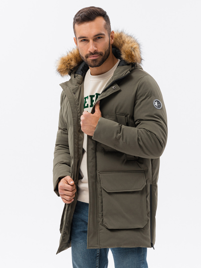 Men's winter jacket - khaki C554