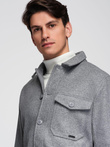 Men's lightweight fleece jacket with viscose - gray V2 OM-JANP-0199