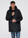 Classic long men's parka jacket - black V6 OM-JAPJ-0313
