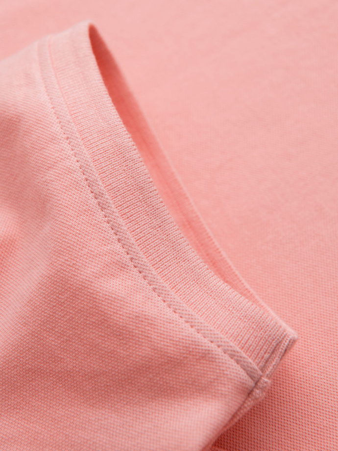 Cotton pique knit polo shirt - pink V5 OM-POSS-0103