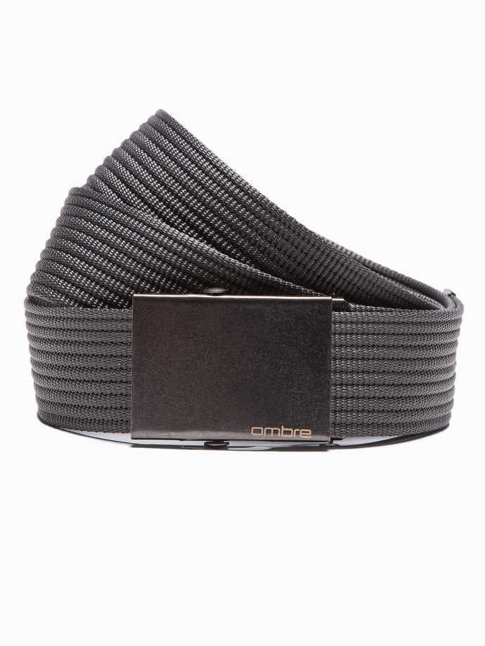 Men's belt with metal buckle - graphite A376