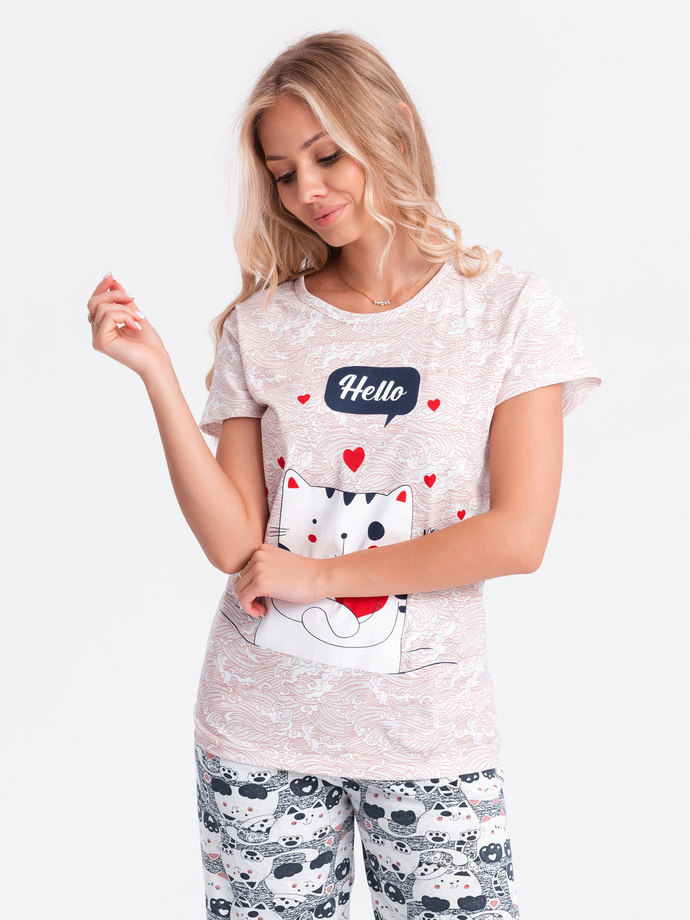 Women's pyjamas ULR351 - beige