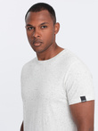 Men's t-shirt with decorative confetti effect - cream V1 OM-TSCT-0178