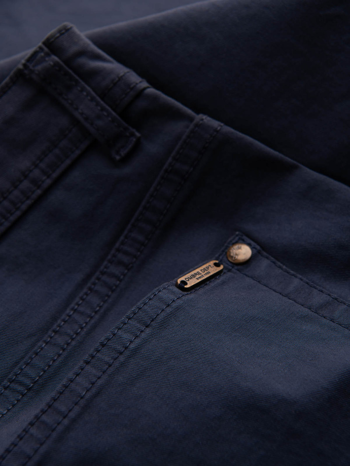Men's tailored chino pants - dark blue V4 OM-PACP-0151