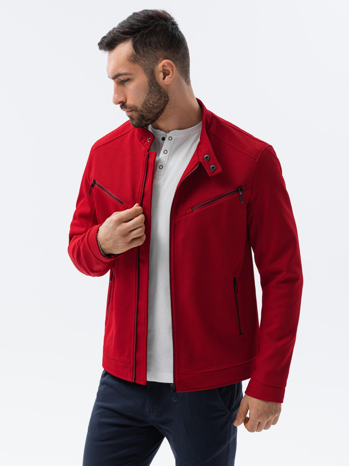 Men's biker jacket - red V4 C480