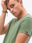 BASIC classic men's tee-shirt with a serape neckline - light green V11 S1369