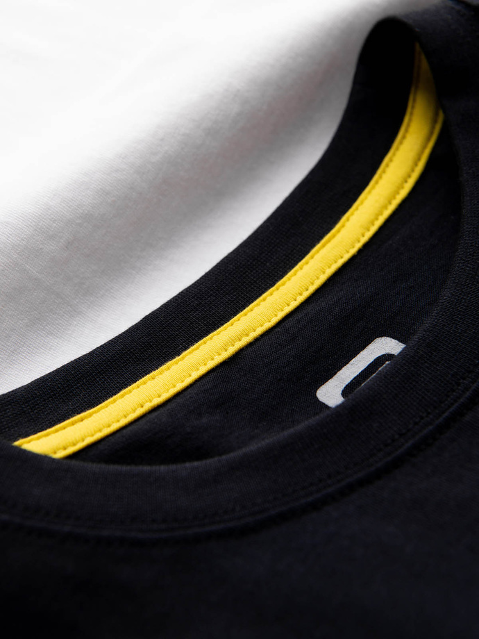 Men's two-tone cotton t-shirt - black and white V2 S1619