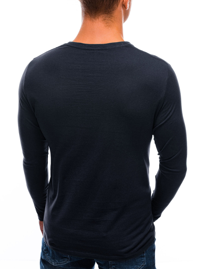 Longsleeve męski bez nadruku L59 - granatowy