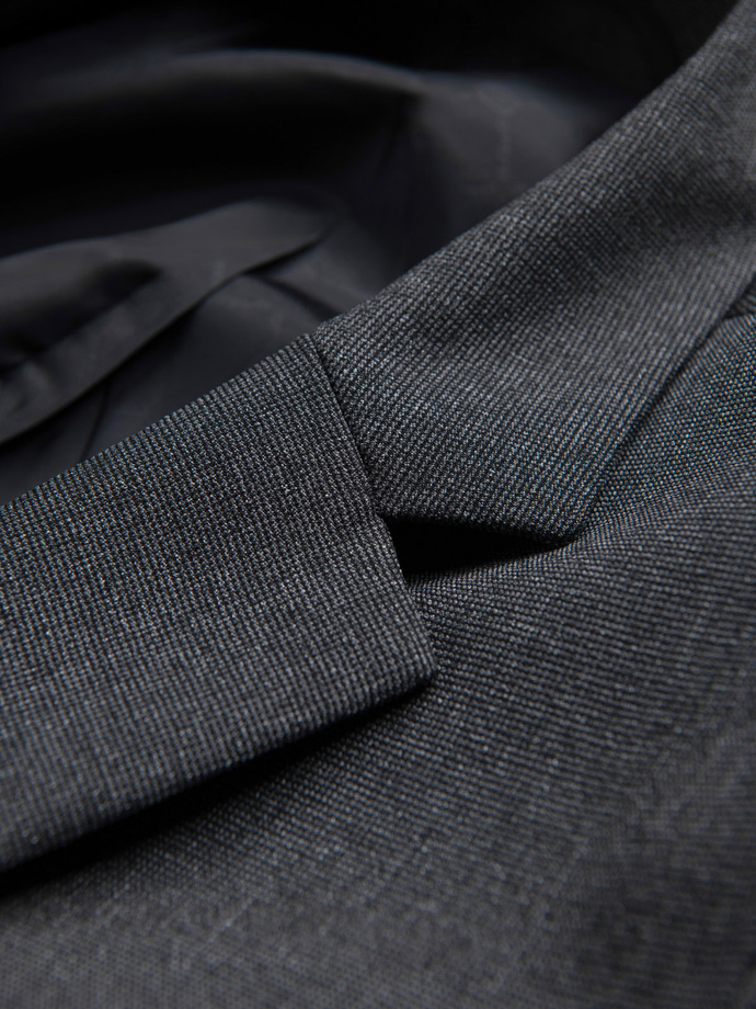 Elegant men's blazer with decorative buttons on cuffs - graphite V1 OM-BLZB-0114