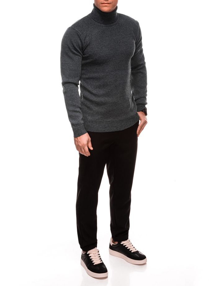 Men's turtleneck sweater E249 - dark grey