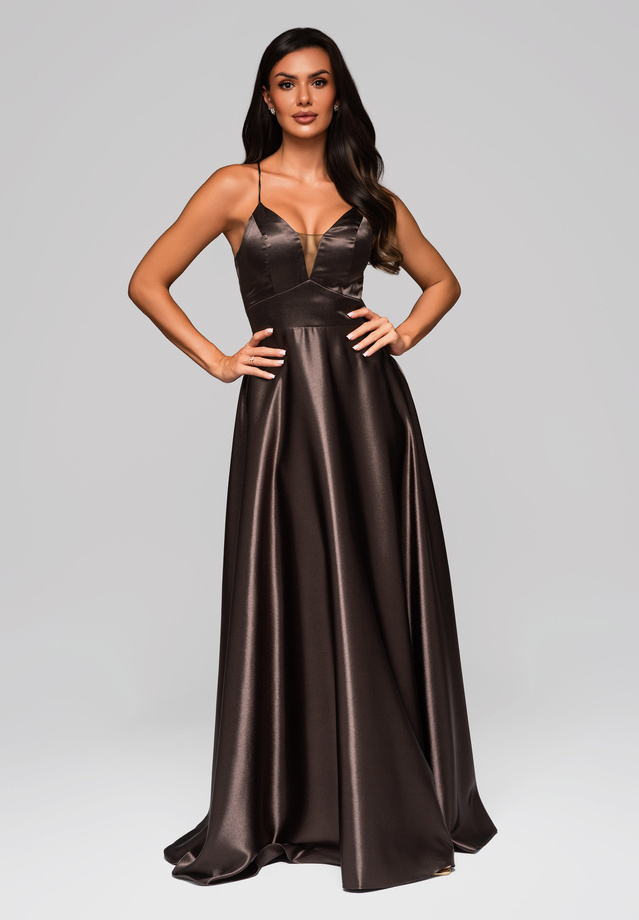 Evening dress LA-OM-DLR226 brown