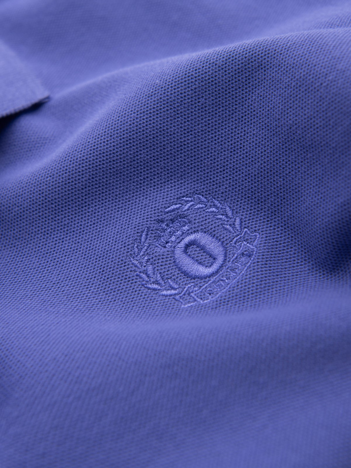 BASIC men's single color pique knit polo shirt - purple V12 OM-POBS-0100