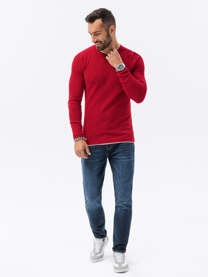 Sweter męski - czerwony V6 E121