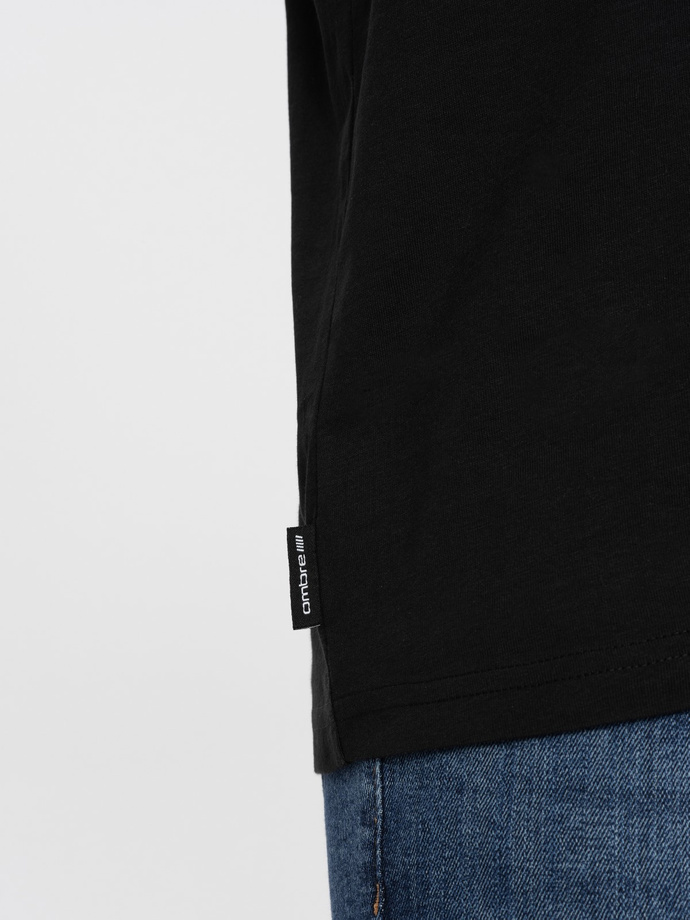 Classic BASIC men's cotton T-shirt - black V1 OM-TSBS-0146