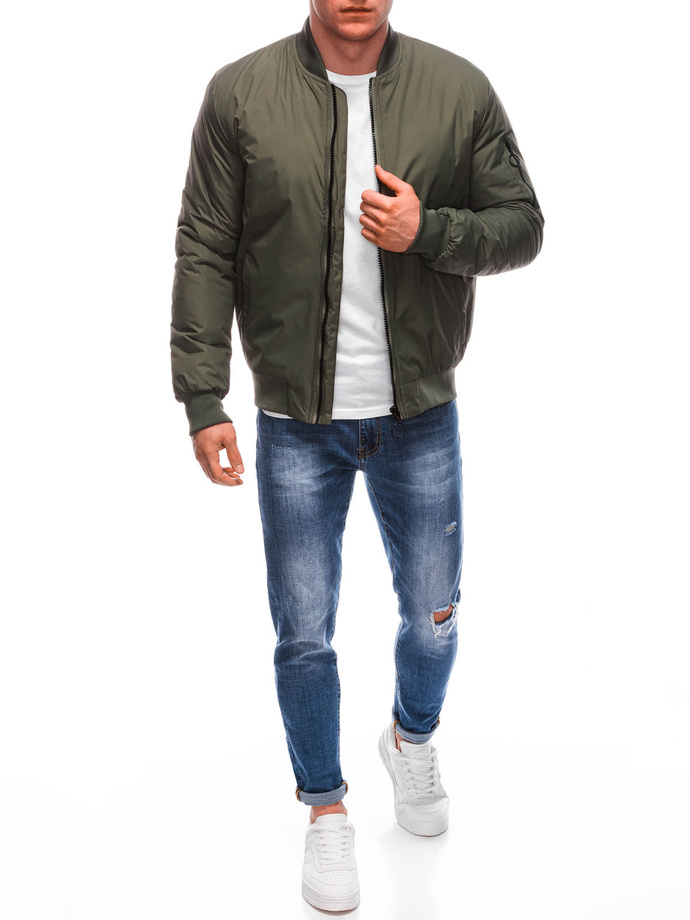 Kurtka męska przejściowa bomberka C634 - oliwkowa