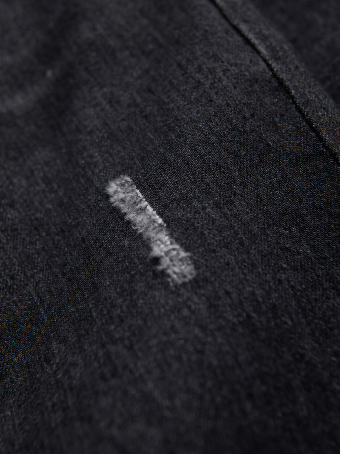 Spodnie męskie jeansowe z przetarciami REGULAR FIT - czarne V2 OM-PADP-0241