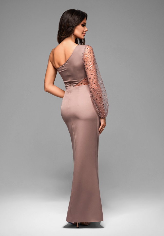 Evening dress LA-OM-DLR011 - cappucino