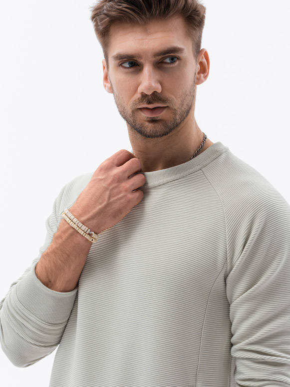 Men's hoodless sweatshirt - cream V8 B1156