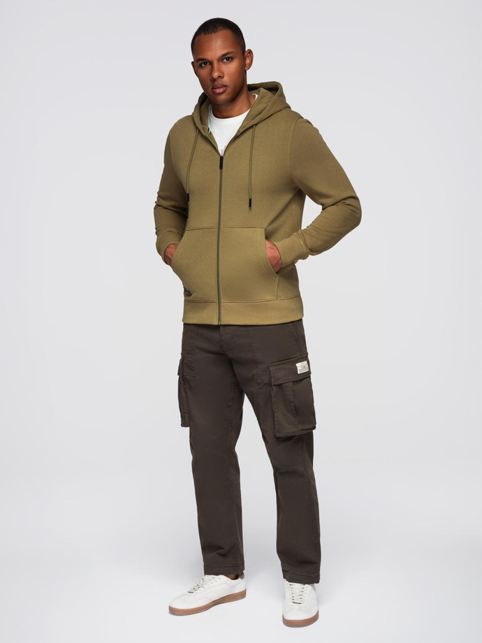 BASIC men's cotton stretch sweatshirt - olive V2 OM-SSBZ-0160