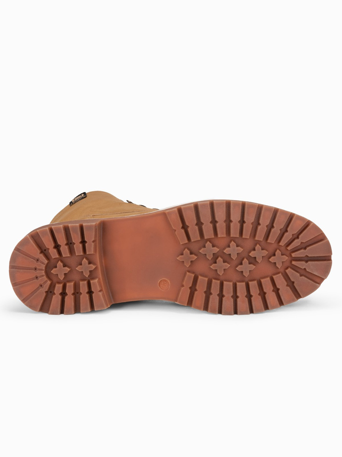 Buty męskie zimowe trapery - camel V1 T314