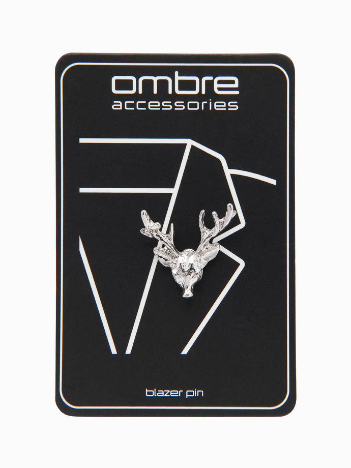 Metalowy ozdobny pin do ubrań jeleń – srebrny V1 OU-ACPN-0116