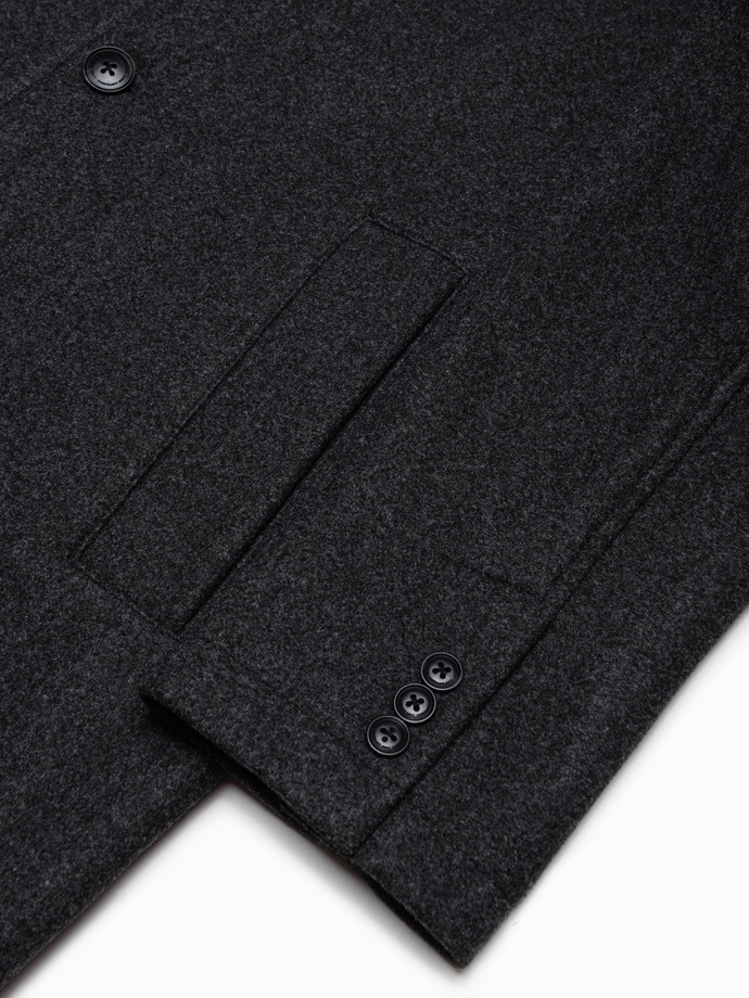 Men's lightweight single-breasted coat - graphite V5 OM-COWC-0104