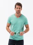 BASIC classic men's tee-shirt with a serape neckline - mint V15 S1369