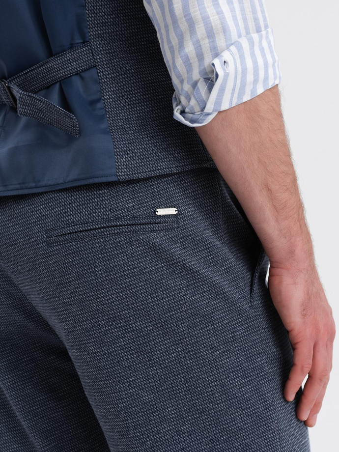 Men's elegant set suit vest + shorts - navy blue V1 Z112