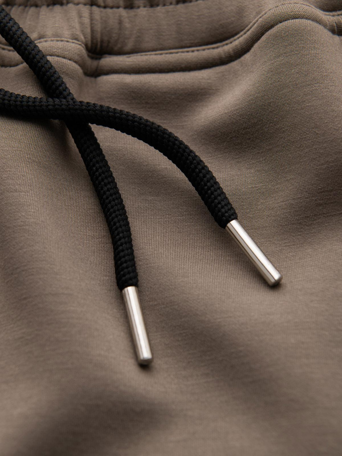 Men's sweatpants with ribbed legs and rubber print - ash V3 OM-PASK-0223