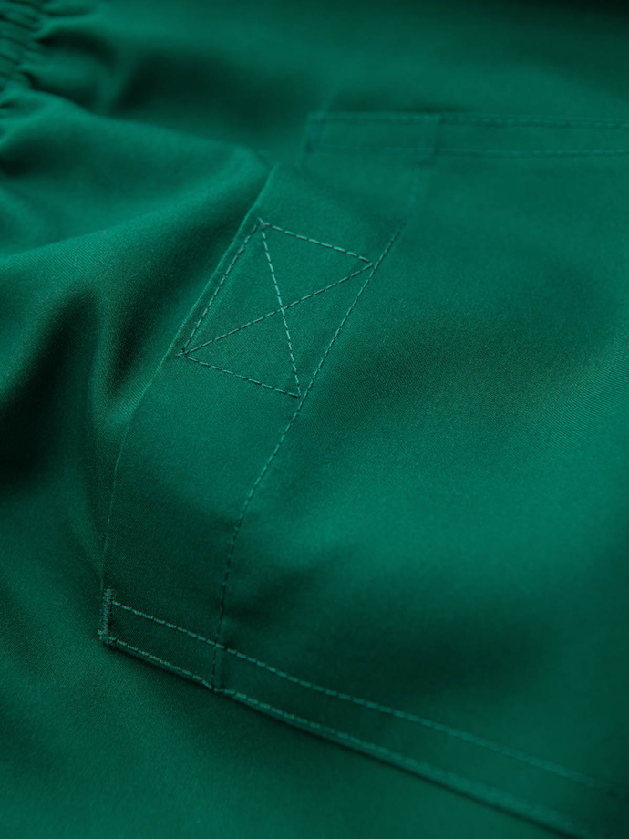 Men's two-tone ribbed swim shorts - dark green V3 OM-SRBS-0141