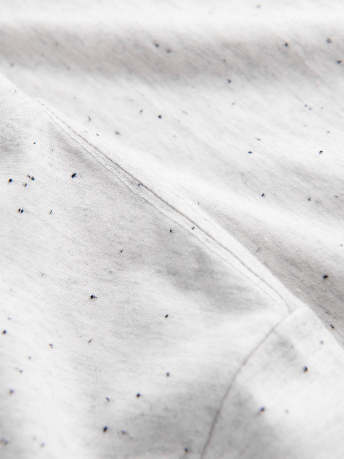 T-shirt męski z ozdobnym efektem confetti - kremowy V1 OM-TSCT-0178