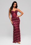 Evening dress LA-OM-DLR204 - burgundy