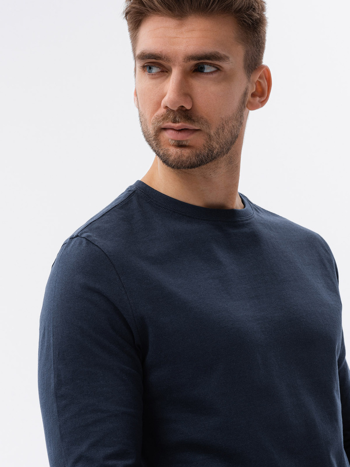 Men's plain longsleeve - navy L138