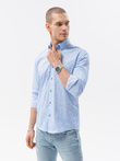 Men's shirt with long sleeves - light blue K608