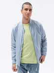 Men's mid-season bomber jacket - light blue C439