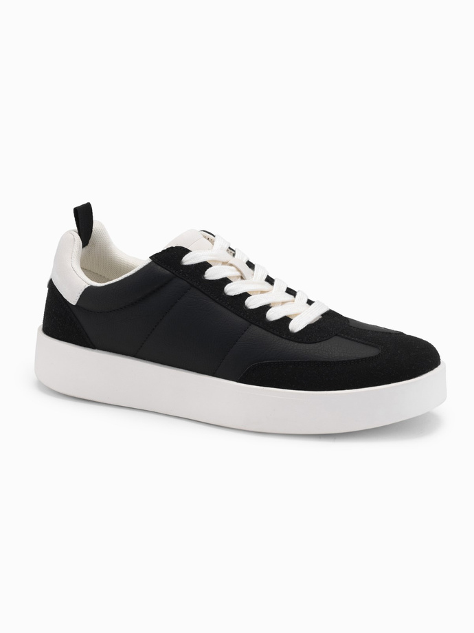 Men's old-school sneakers on thick sole - black V4 OM-FOSL-0170