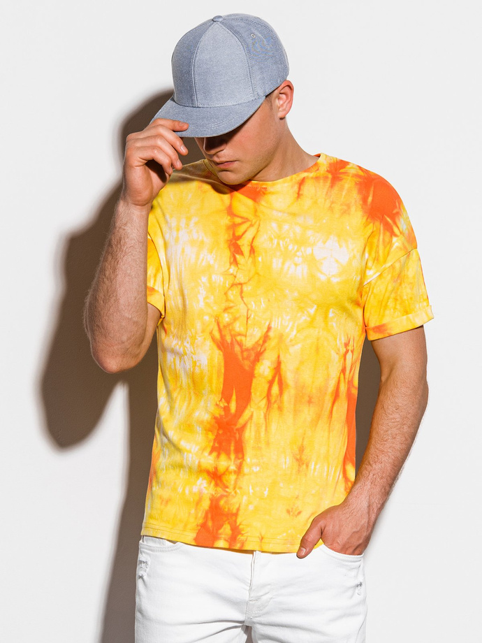 T-shirt męski Tie-Dye - żółty S1219