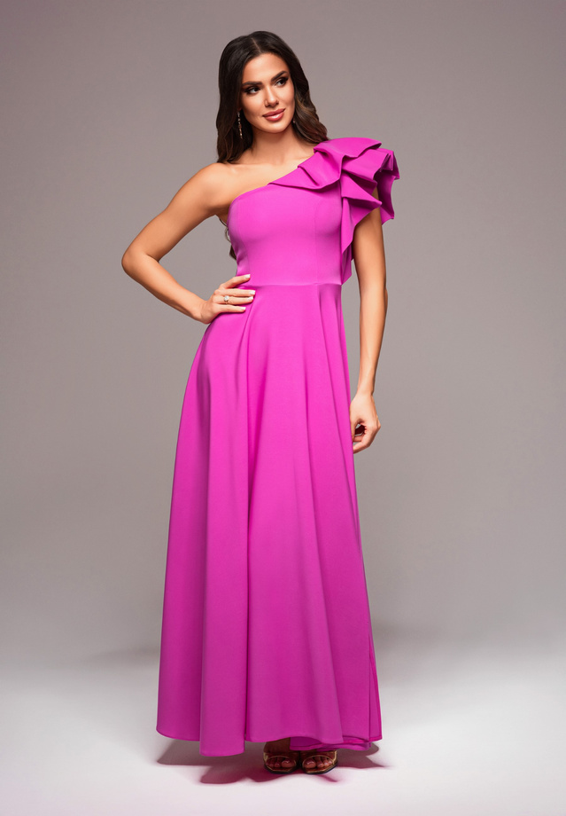 Sukienka wieczorowa LA-OM-DLR020 - fuchsia