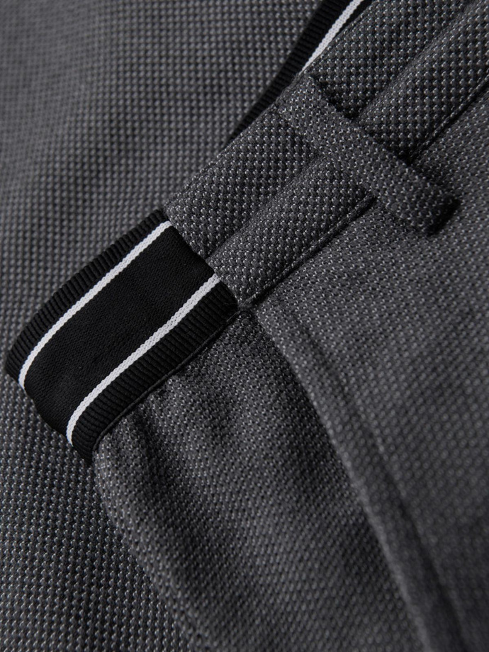 Men's knitted pants with elastic waistband - dark grey V2 OM-PACP-0116