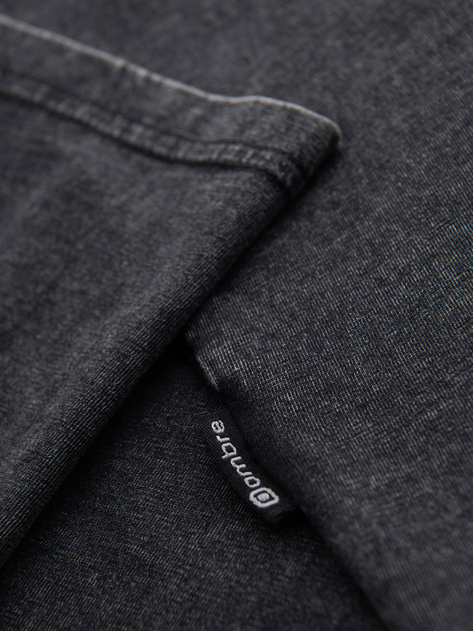 T-shirt męski z efektem sprania – czarny V1 OM-TSWT-0116