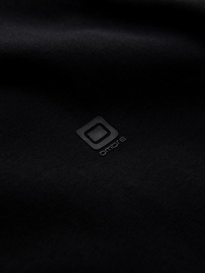 Men's SLIM FIT T-shirt with round neckline and logo - black V3 OM-TSCT-0220