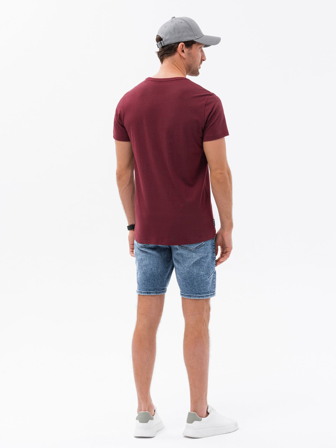 Men's plain t-shirt - dark red S1370