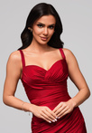 Evening dress LA-OM-DLR153 - dark red