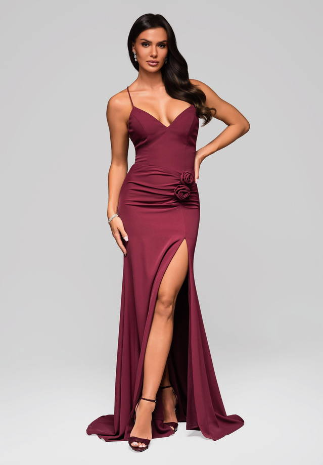 Evening dress LA-OM-DLR208 - burgundy