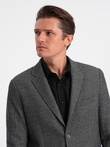 Men's blazer with elbow patches - black V5 OM-BLZB-0108