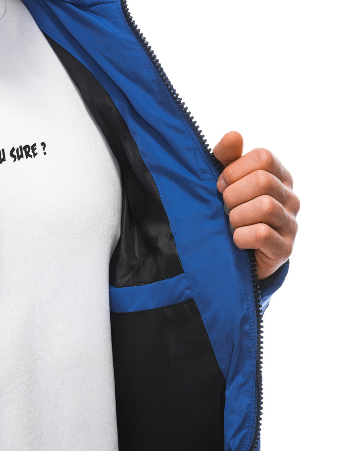 Kurtka męska zimowa pikowana - niebieska V3 EM-JAHP-0101