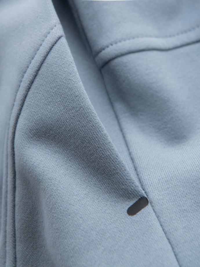 Fitted men's printed short sweat shorts - light blue V1 OM-SRSK-0138