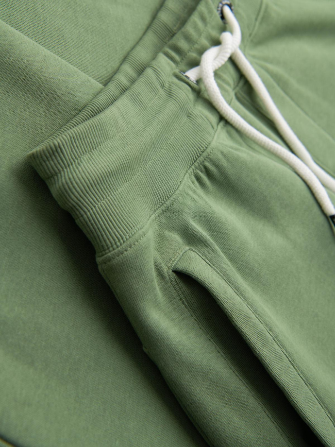 Spodnie męskie dresowe typu jogger - zielone V3 OM-PABS-0173