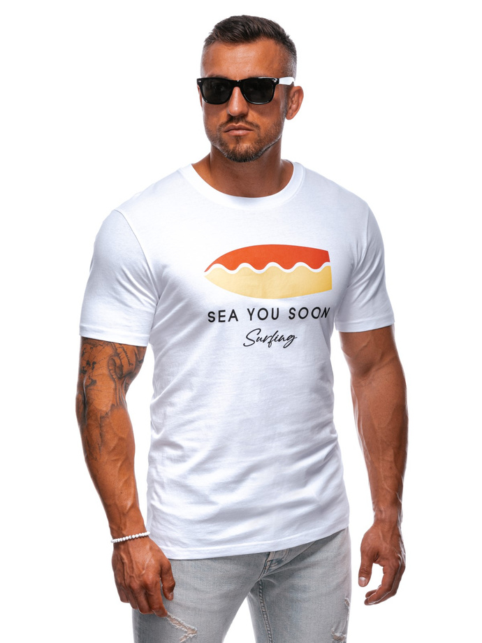 Men's printed t-shirt S2003 - white