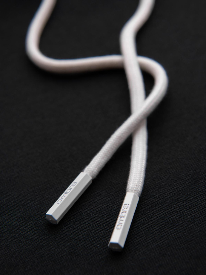 Bluza męska z kontrastowymi przeszyciami i kapturem – czarna V1 OM-SSNZ-0250